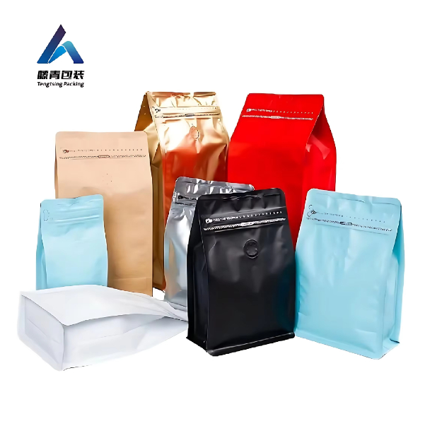 Sacs &agrave; caf&eacute; refermables avec valve &agrave; air unidirectionnelle – Sac &agrave; fond plat pour grains de caf&eacute;, caf&eacute; moulu, th&eacute; et fruits secs