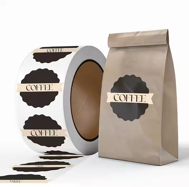 Autocollant d'&eacute;tiquette de caf&eacute; personnalis&eacute; imprimant des &eacute;tiquettes d'emballage personnalisables pour les sacs de caf&eacute;
